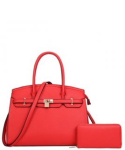 2in1 Fashion Padlock Satchel Bag AM-8927 RED